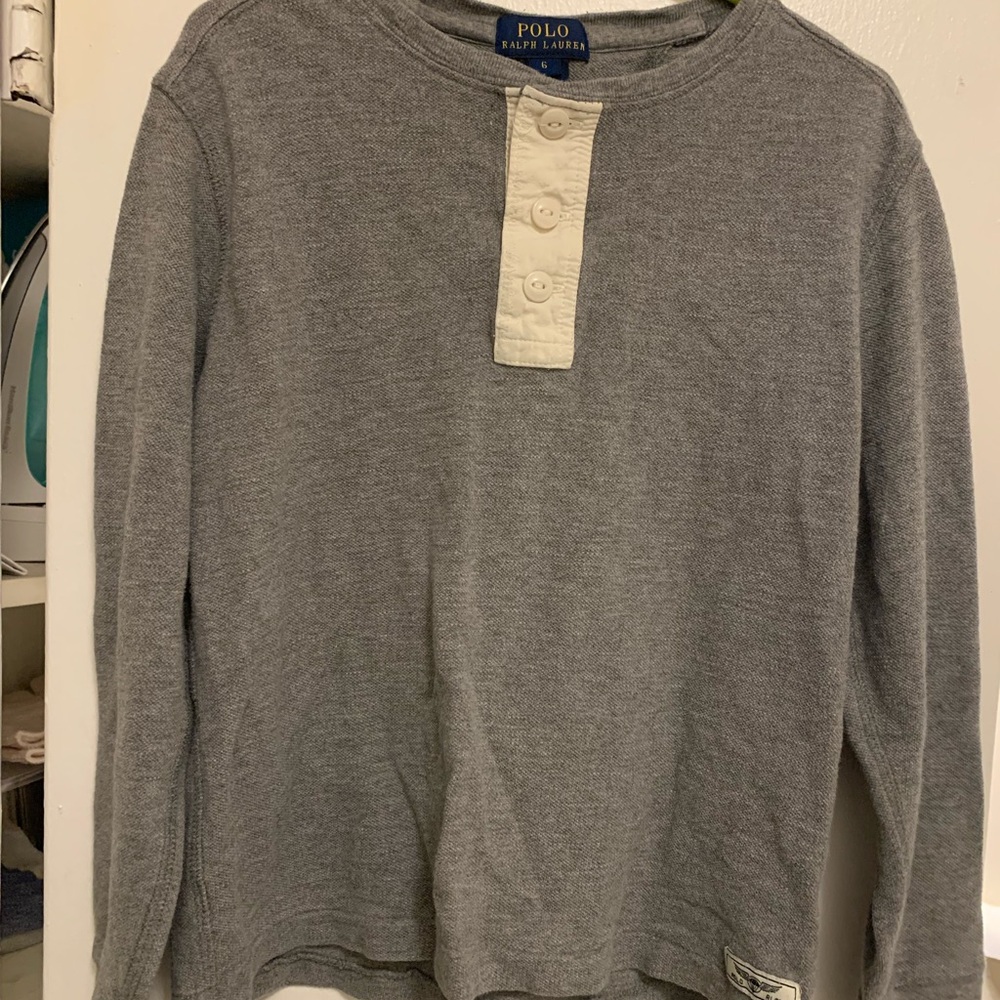 Polo by Ralph Lauren Gray Henley with Cream Placket